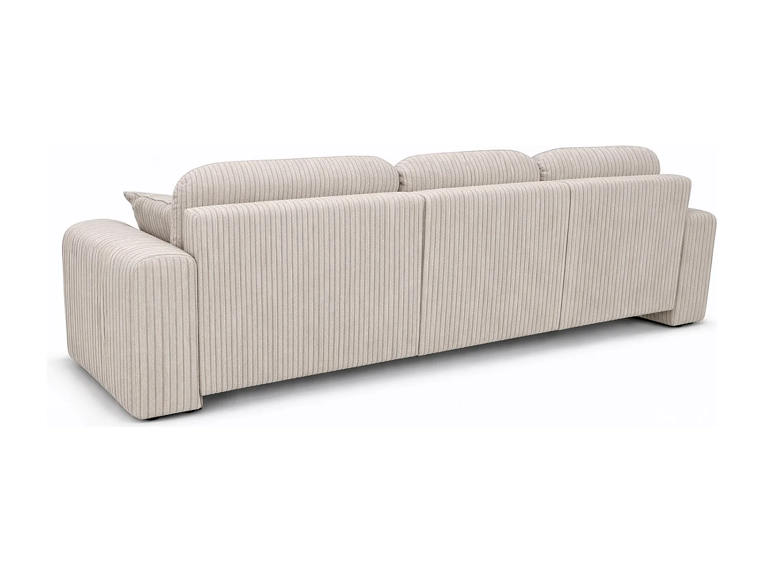 Narożnik w kształcie L z funkcją spania i pojemnikiem Bingo L, tkanina sztruksowa Poso, Beżowy, Lewy