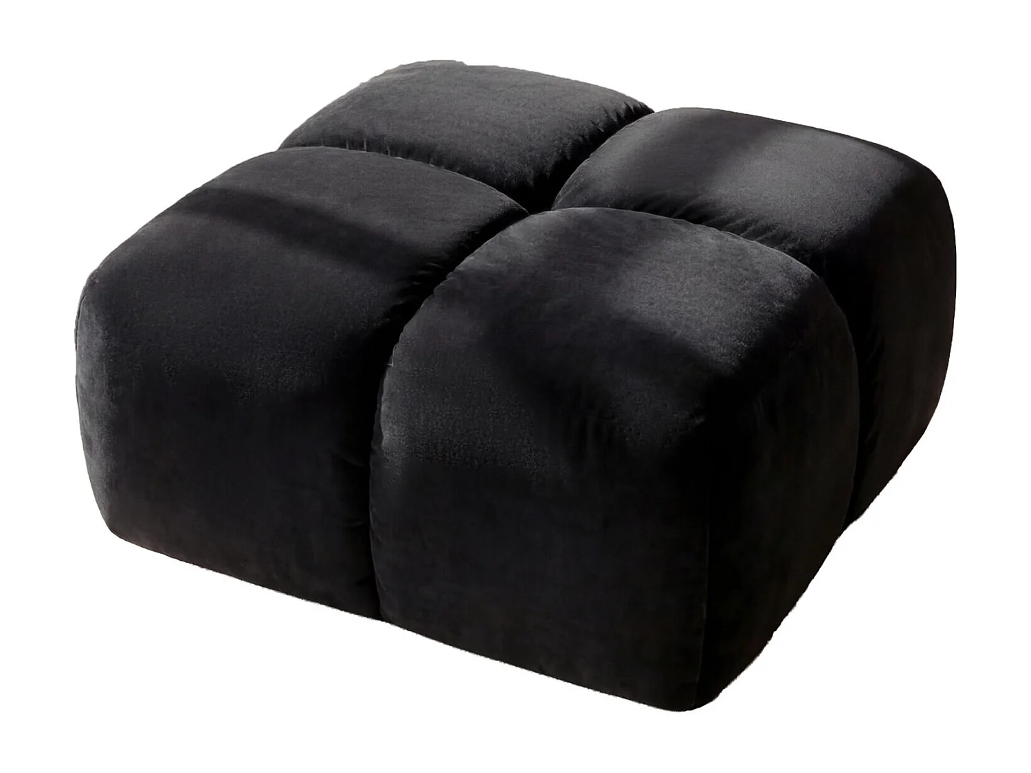 Pufa, podnóżek, tkanina welurowa Bluvel, Czarny, Averro