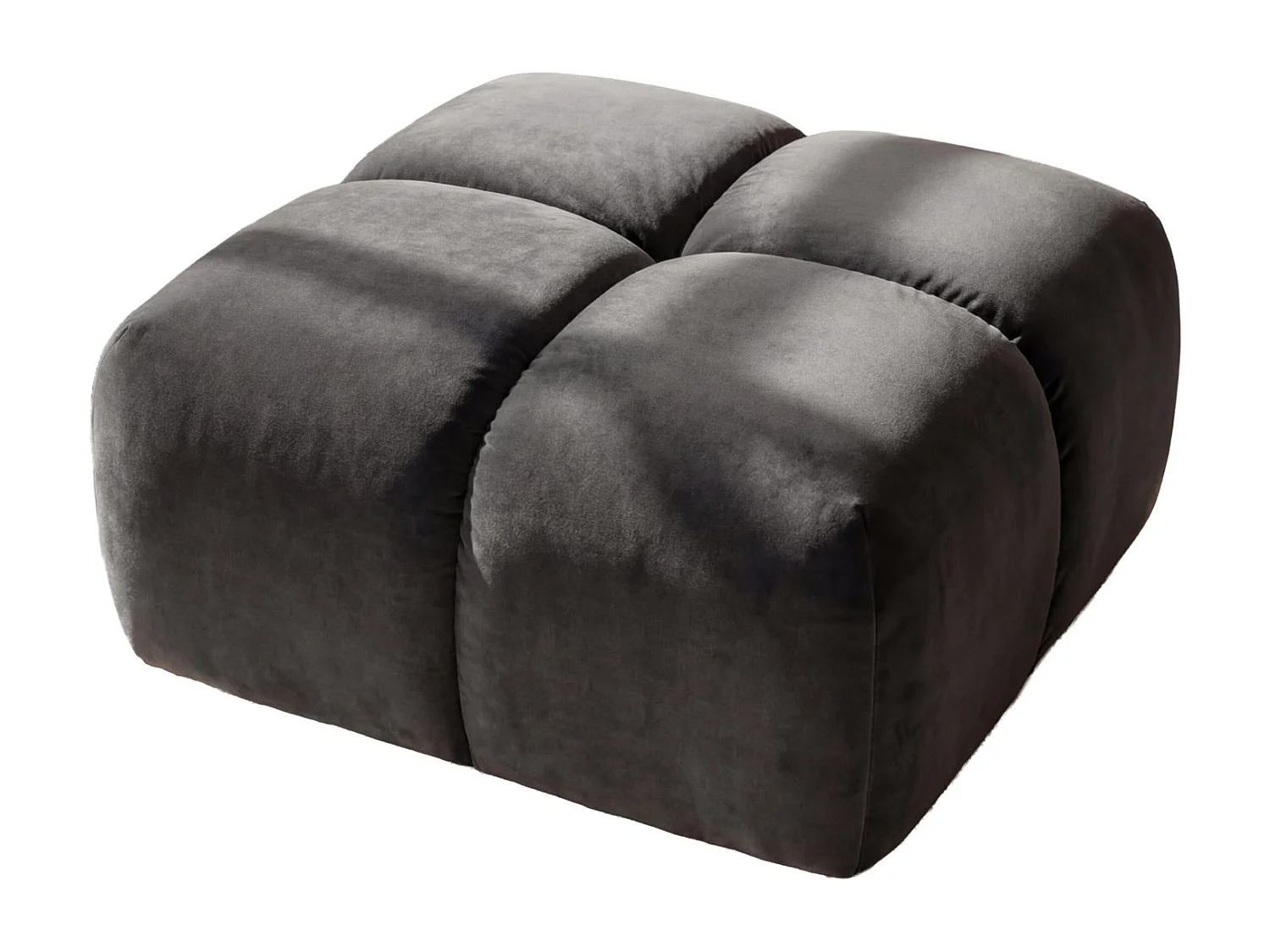 Pufa, podnóżek, tkanina welurowa Bluvel, Popielaty, Averro