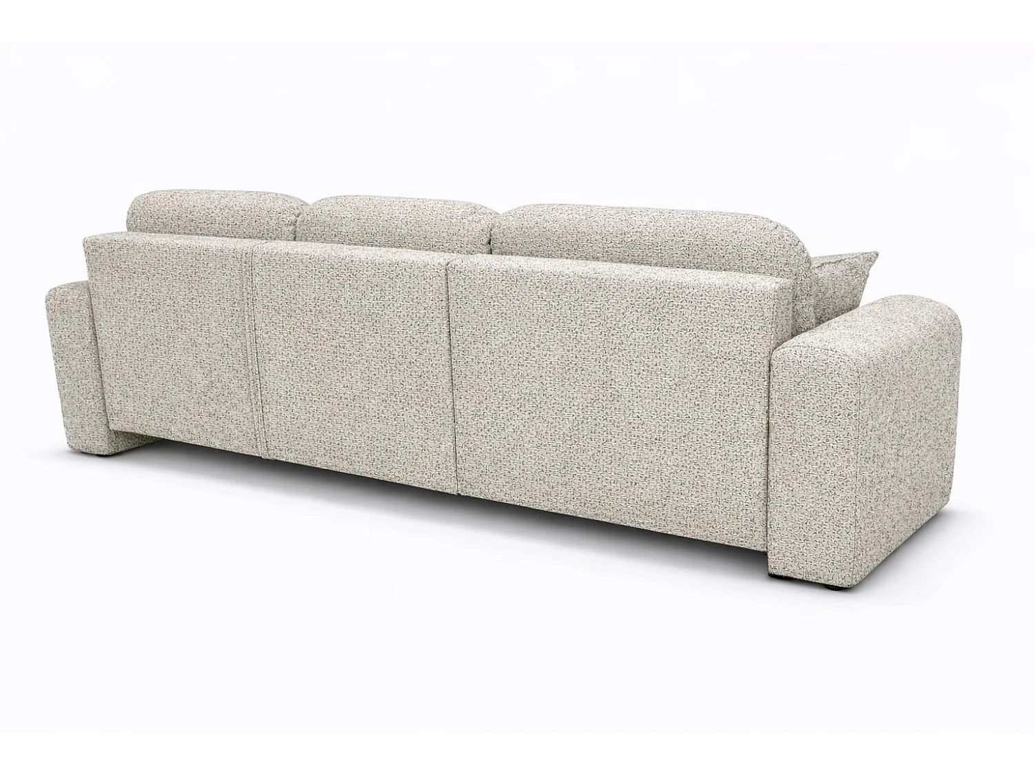Divano angolare con funzione letto e contenitore, Divano a L Bingo L, tessuto chenille Artico, Nata, Destra
