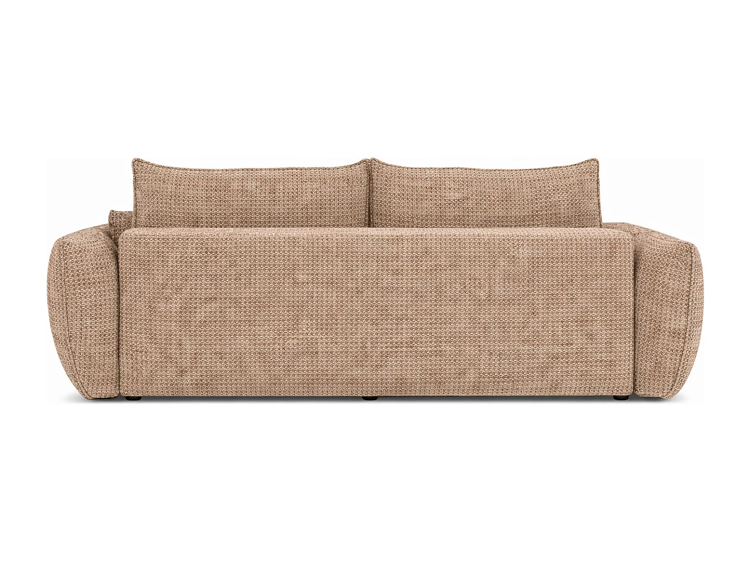 Sofa z funkcją spania i pojemnikiem, tkanina szenilowa Artico, Beżowy, Zephira