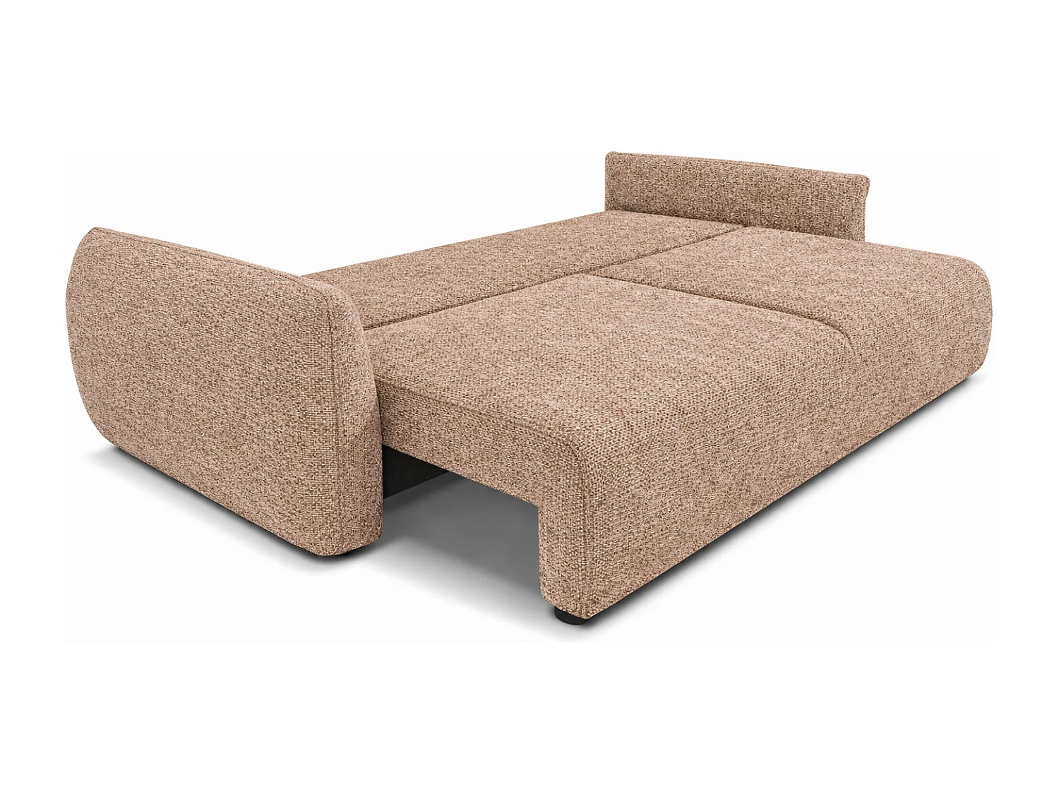 Sofa z funkcją spania i pojemnikiem, tkanina szenilowa Artico, Beżowy, Zephira