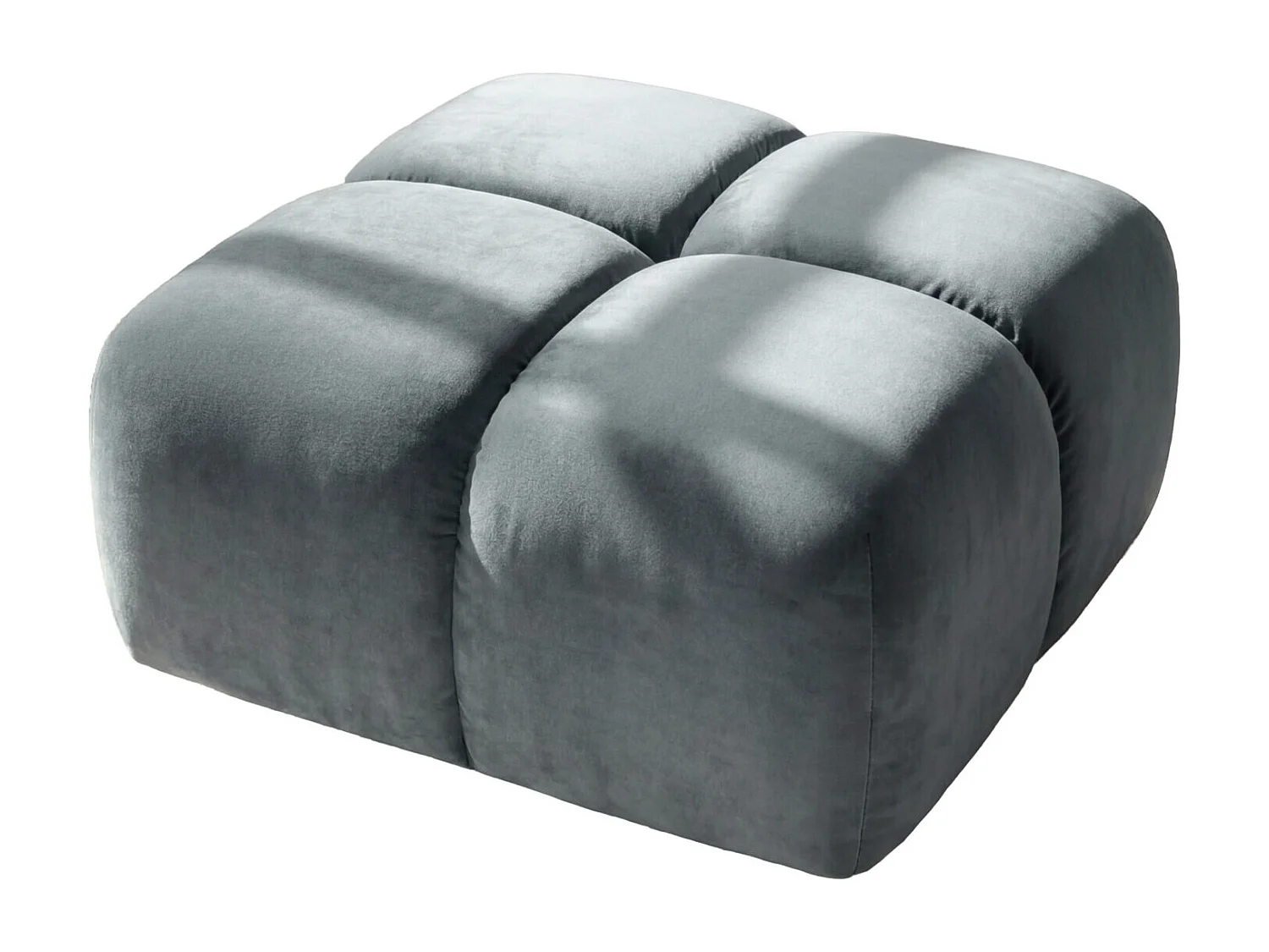 Pufa, podnóżek, tkanina welurowa Bluvel, Niebieskoszary, Averro