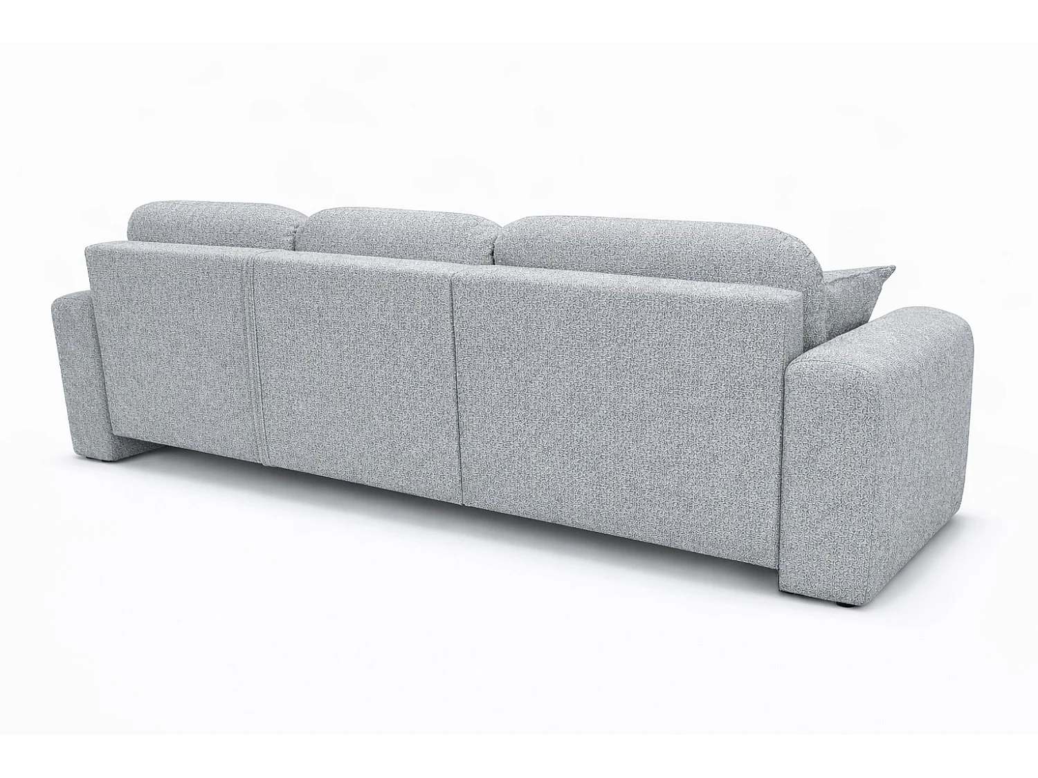 Divano angolare con funzione letto e contenitore, Divano a L Bingo L, tessuto chenille Artico, Cemento, Destra