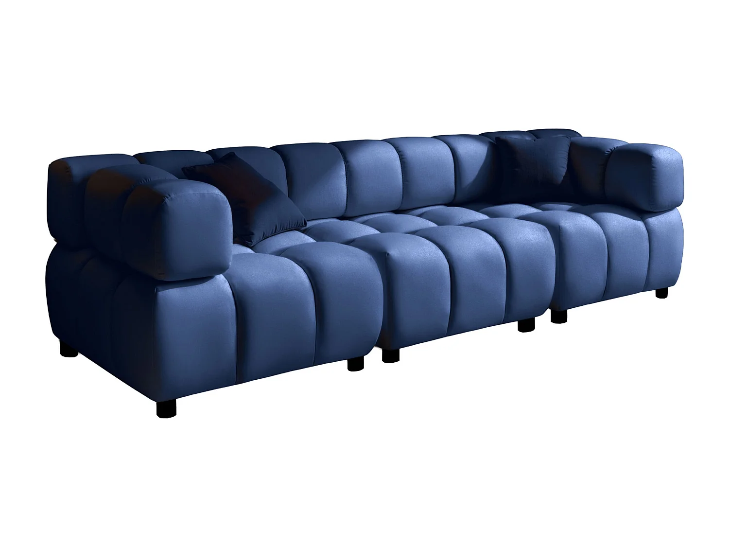 Canapé modulaire 4 places, Velours Bluvel, Bleu encre, Bolla