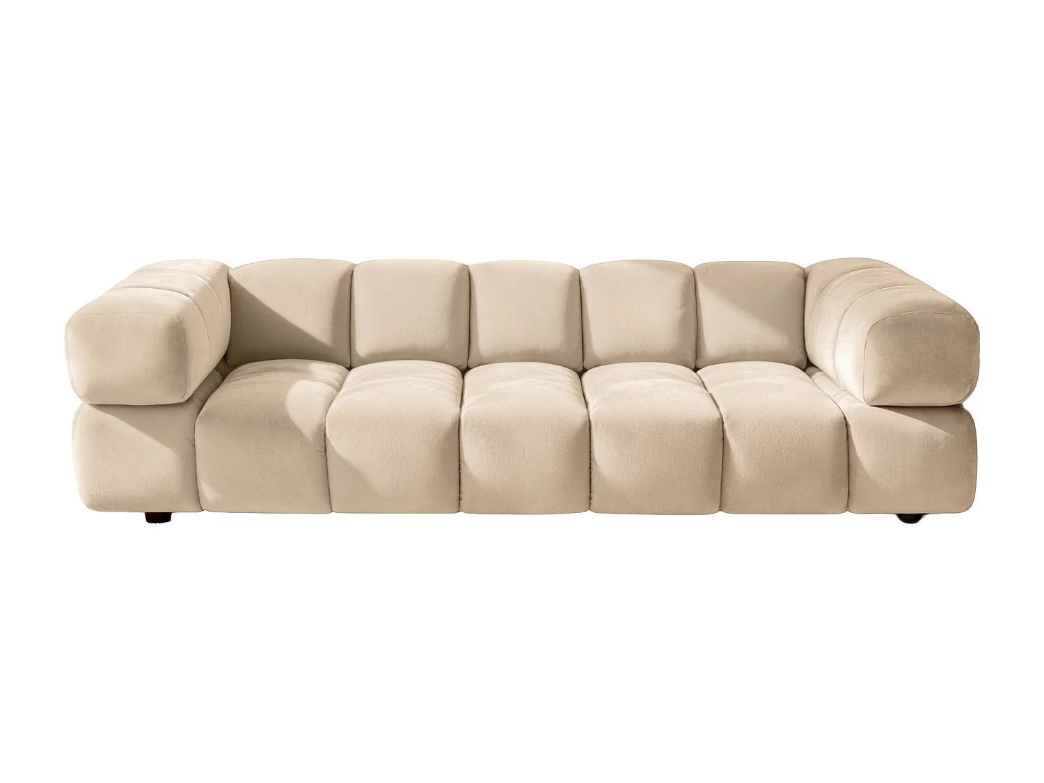 Canapé 4 places, Velours Bluvel, Crème, Averro