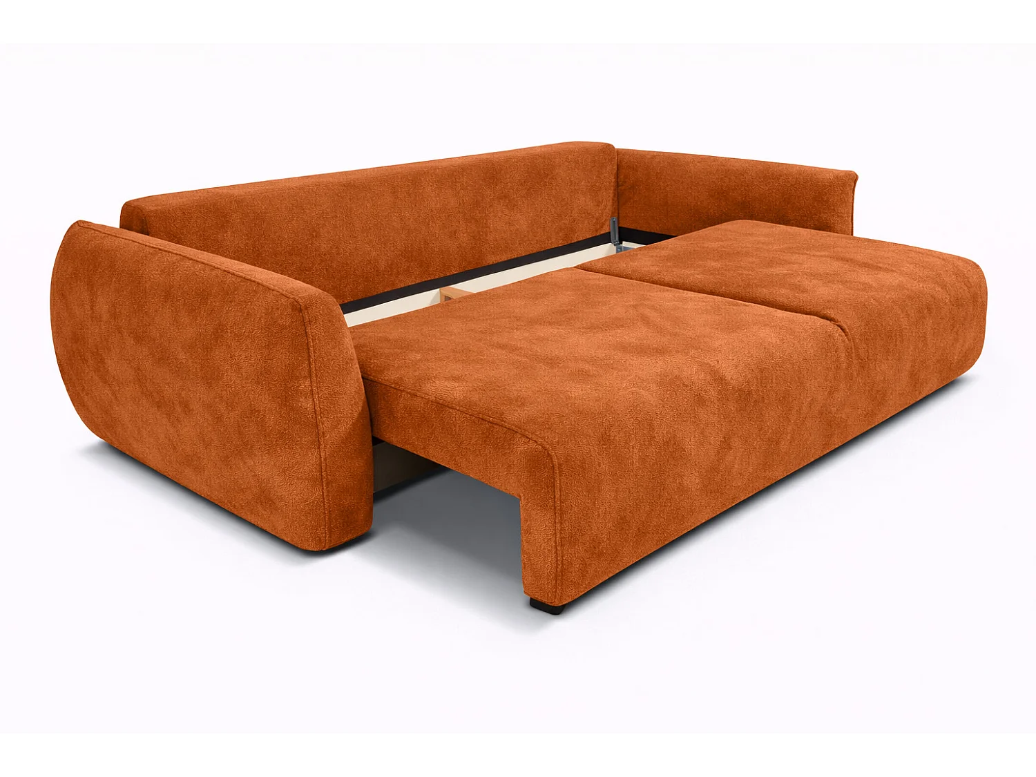 Sofa met slaapfunctie en opbergruimte, veloursstof Salvador, Bruin, Zephira