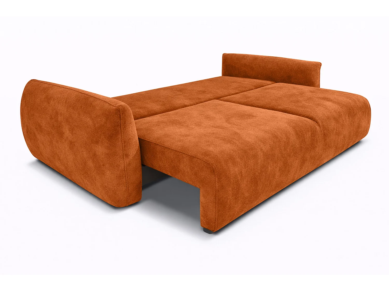 Sofa met slaapfunctie en opbergruimte, veloursstof Salvador, Bruin, Zephira