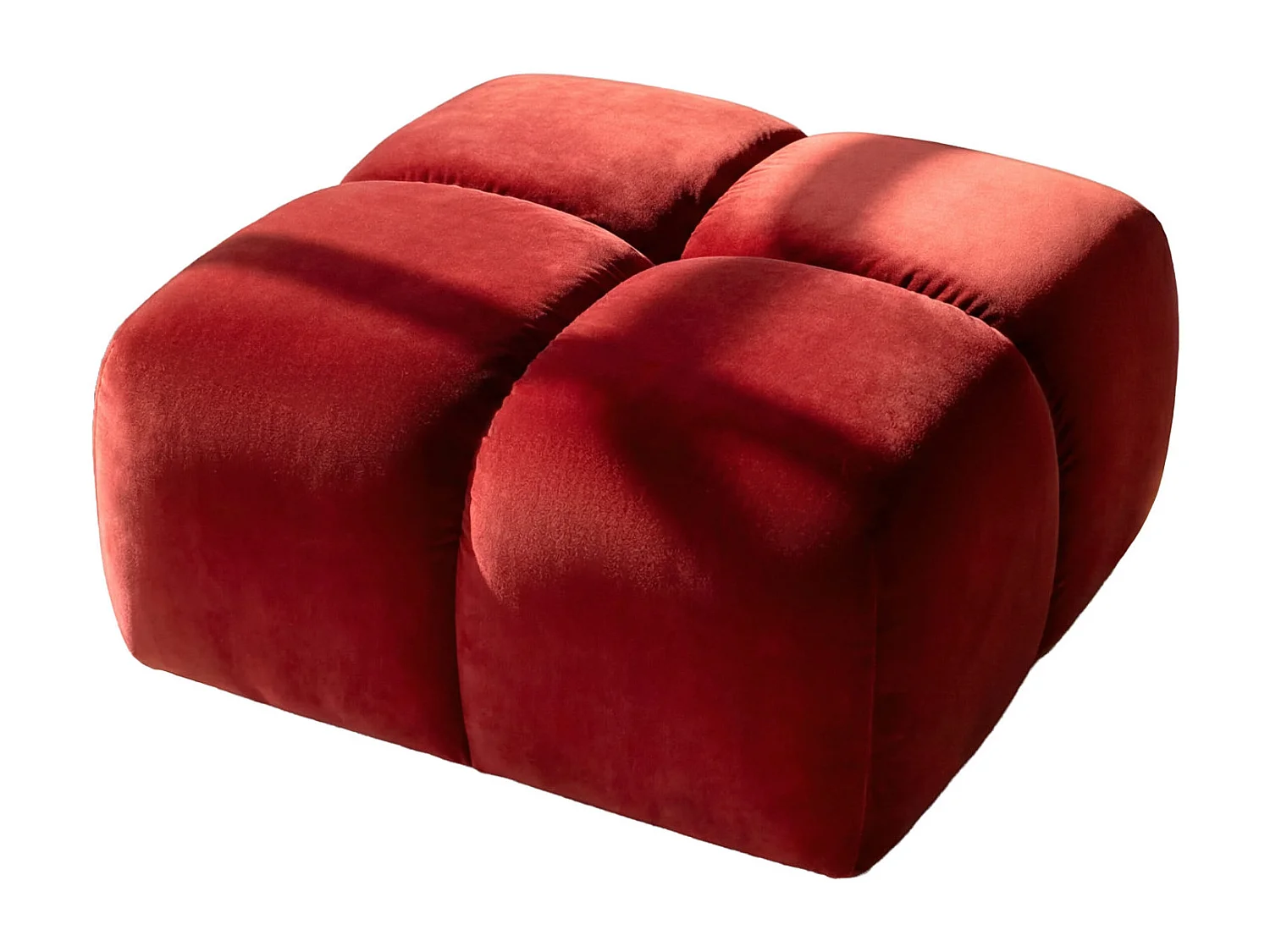 Pufa, podnóżek, tkanina welurowa Bluvel, Bordowy, Averro