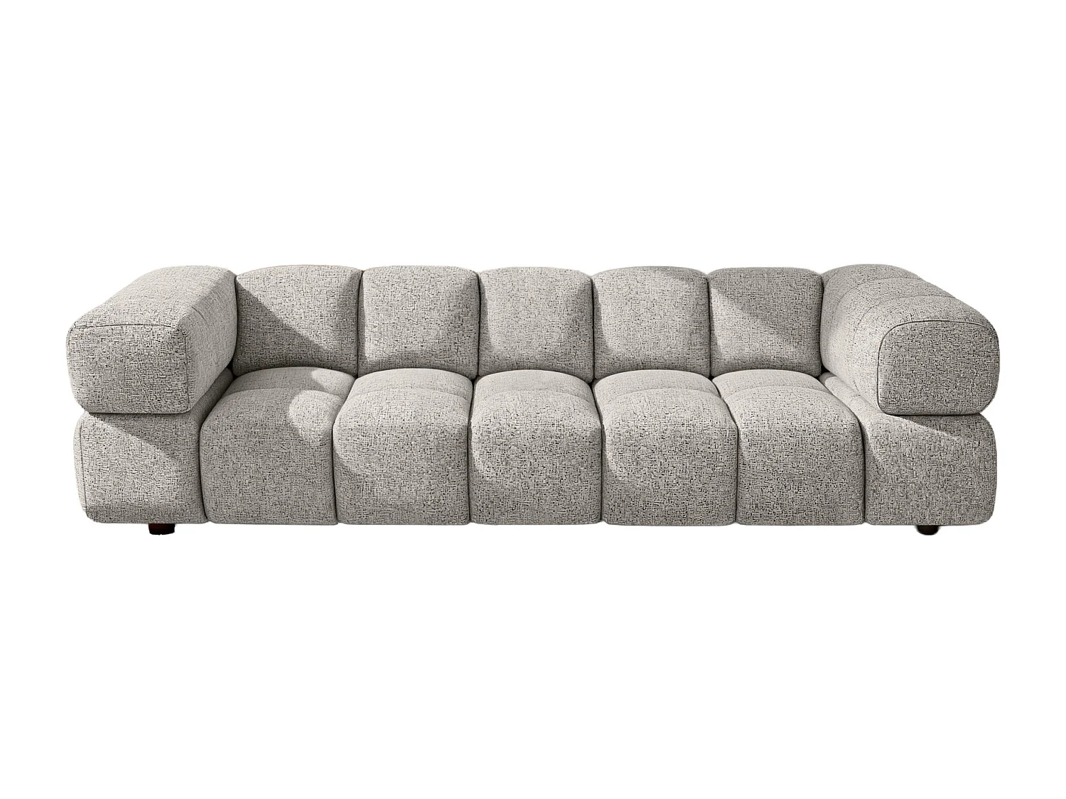 Bank 4-zits, Chenille stof Puente, Beige, Averro