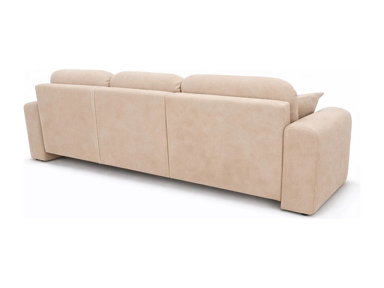 Narożnik w kształcie L z funkcją spania i pojemnikiem Bingo L, tkanina welurowa Salvador, Beżowy, Prawy