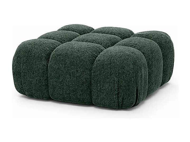 Pufa modułowa, tkanina bukla Abriamo, Ciemnozielony, Selia