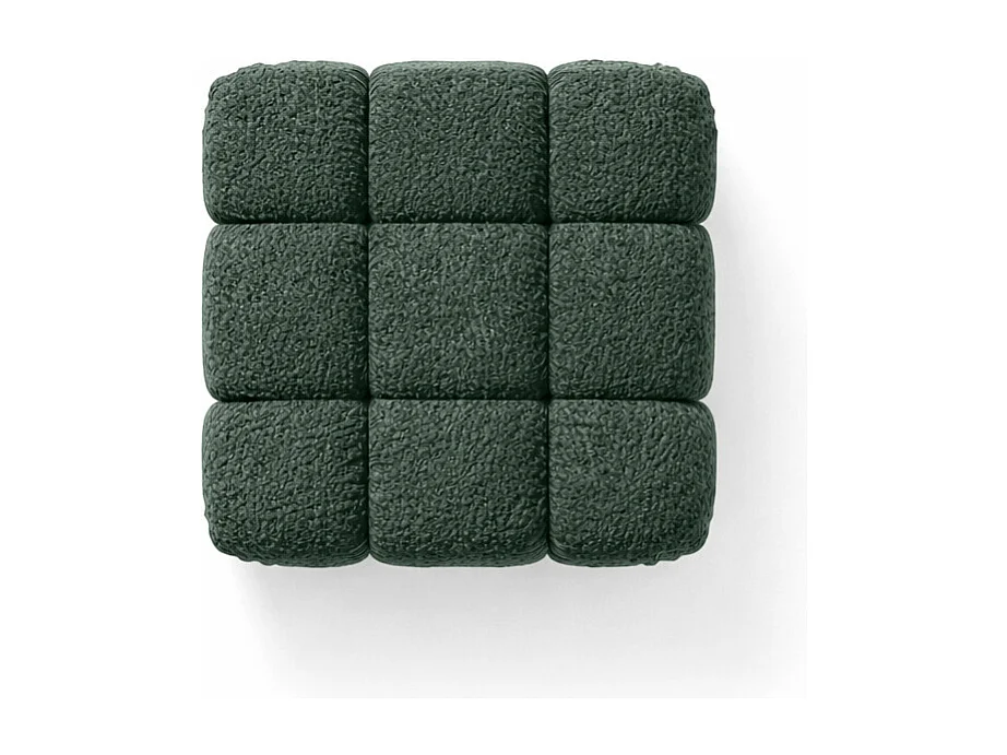 Pufa modułowa, tkanina bukla Abriamo, Ciemnozielony, Selia