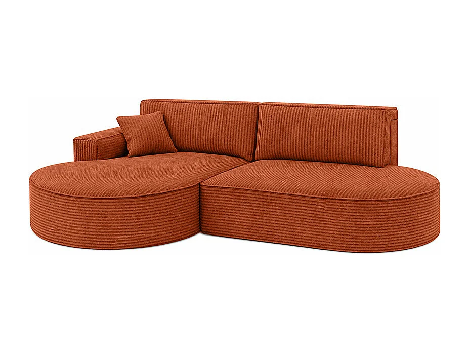 Canapé d’angle Modena Pro – confort et style au design moderne, tissu Poso, Cuivre, Gauche