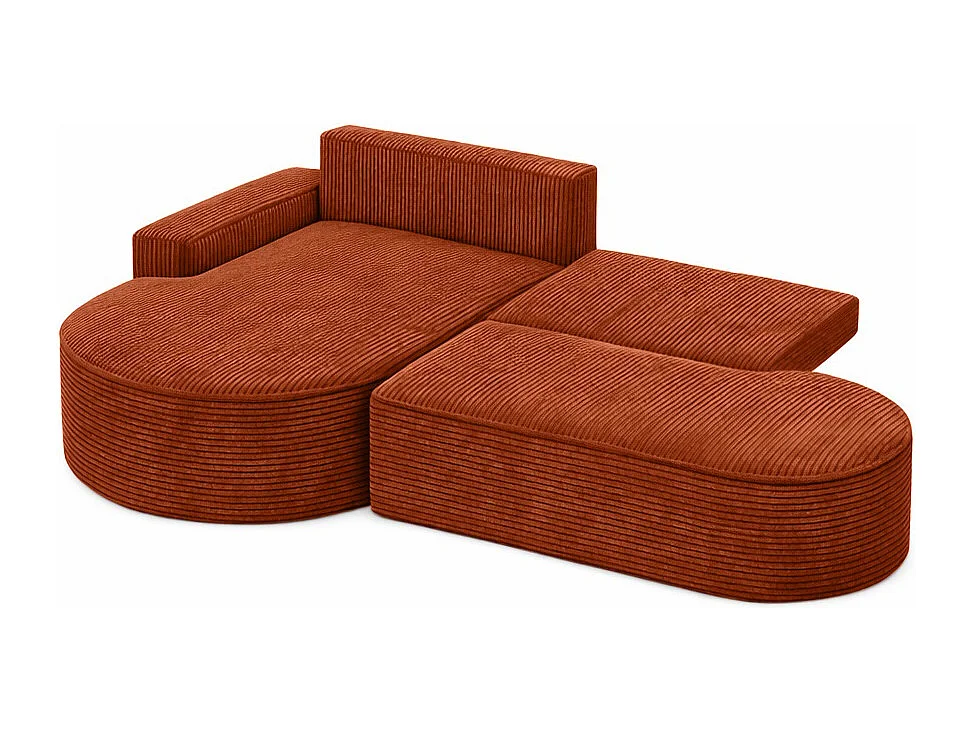 Canapé d’angle Modena Pro – confort et style au design moderne, tissu Poso, Cuivre, Gauche