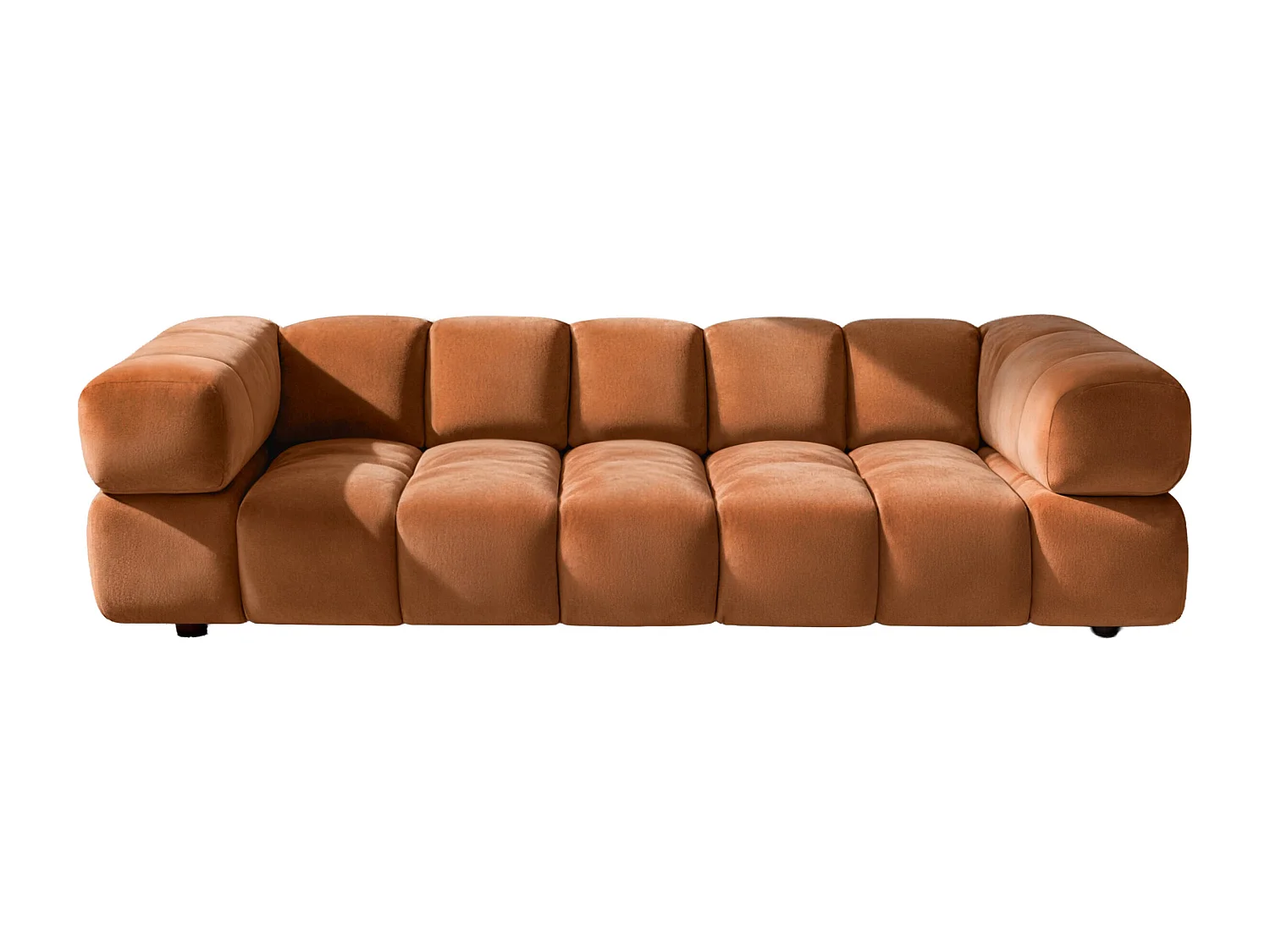 Canapé 4 places, Velours Bluvel, Cannelle, Averro