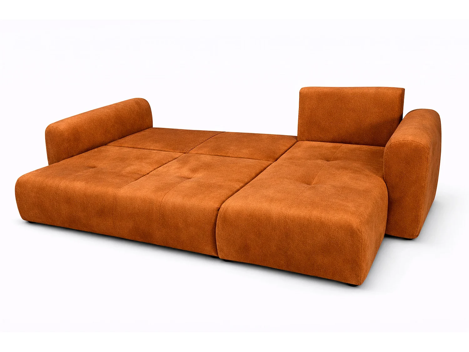 Narożnik w kształcie L z funkcją spania i pojemnikiem Bingo L, tkanina welurowa Salvador, Brązowy, Prawy