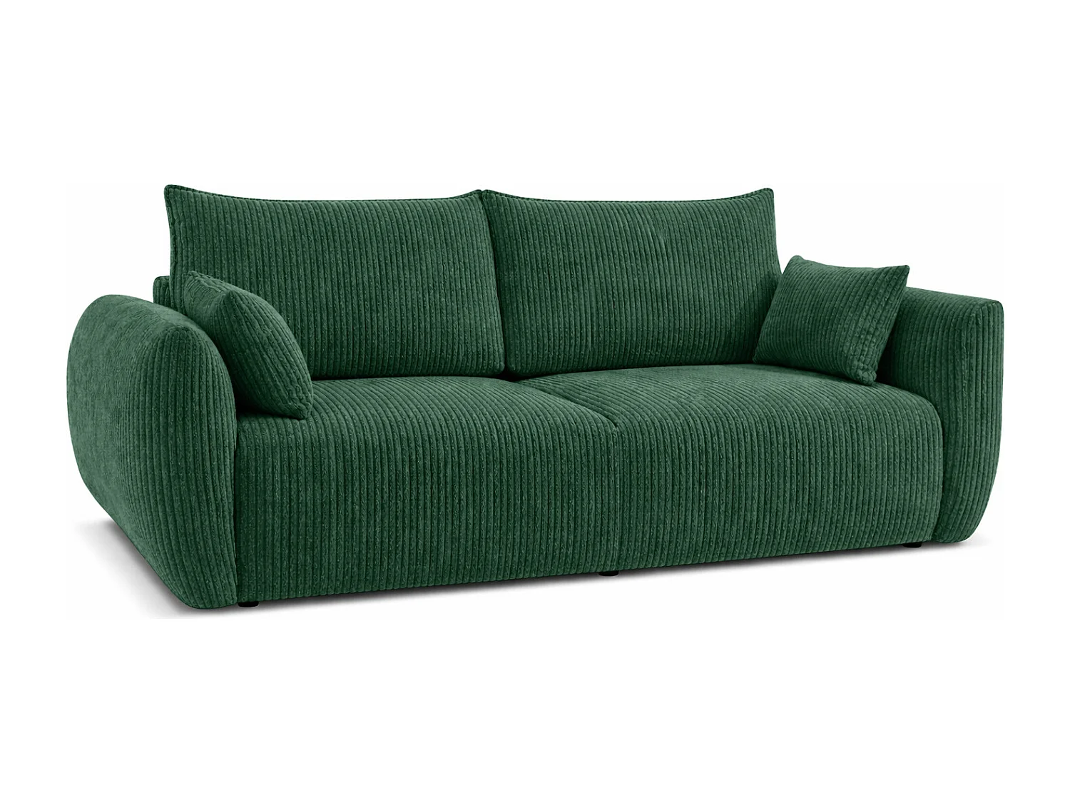 Sofa z funkcją spania i pojemnikiem, tkanina sztruksowa Poso, Zielony, Zephira