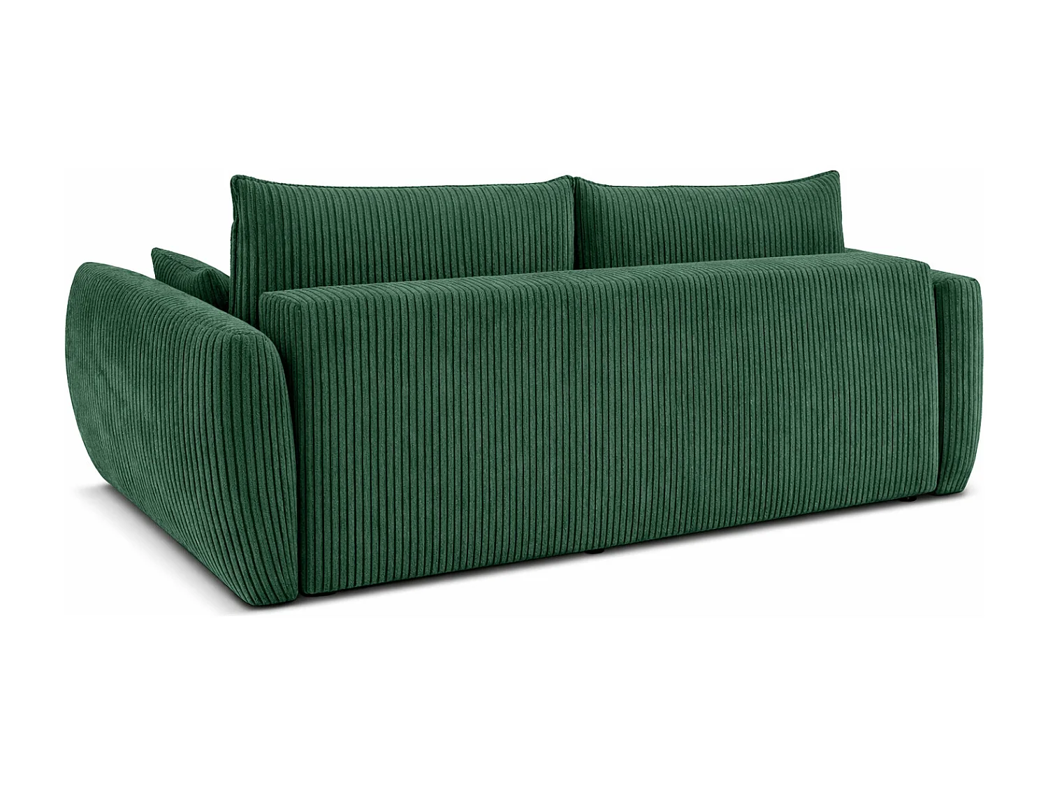 Sofa z funkcją spania i pojemnikiem, tkanina sztruksowa Poso, Zielony, Zephira