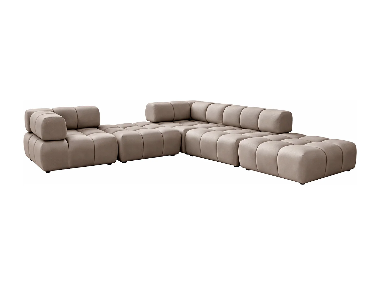 Modulaire hoekbank, Veloursstof Bluvel, Latte, Rechts, Bolla