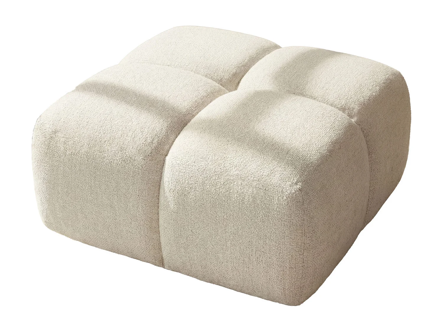 Hocker, Poef, Chenille stof Puente, Ecru, Averro