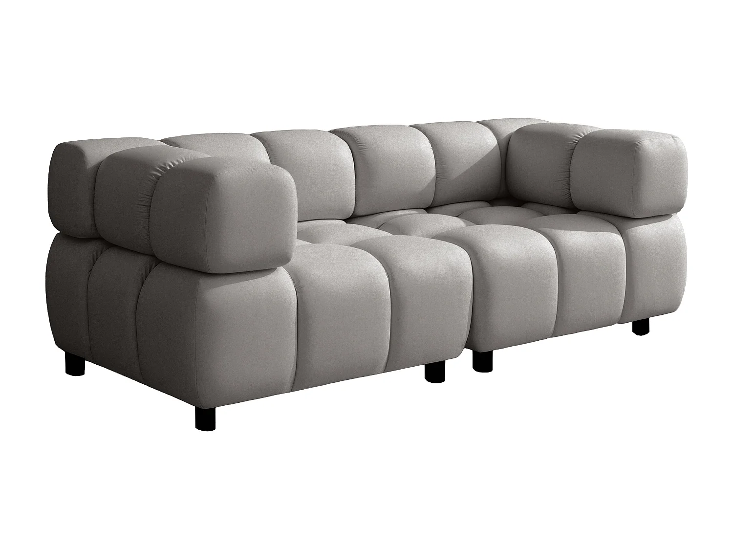 Divano modulare 3 posti, Couch, velluto Bluvel, grigio, Bolla