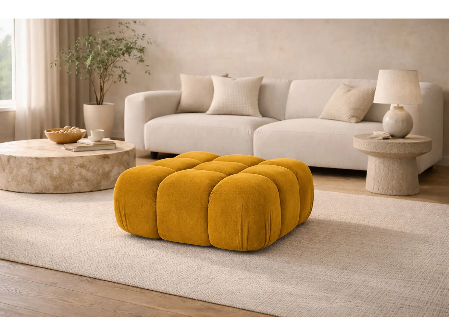 Modulaire poef, velours Salvador, Geel, Selia