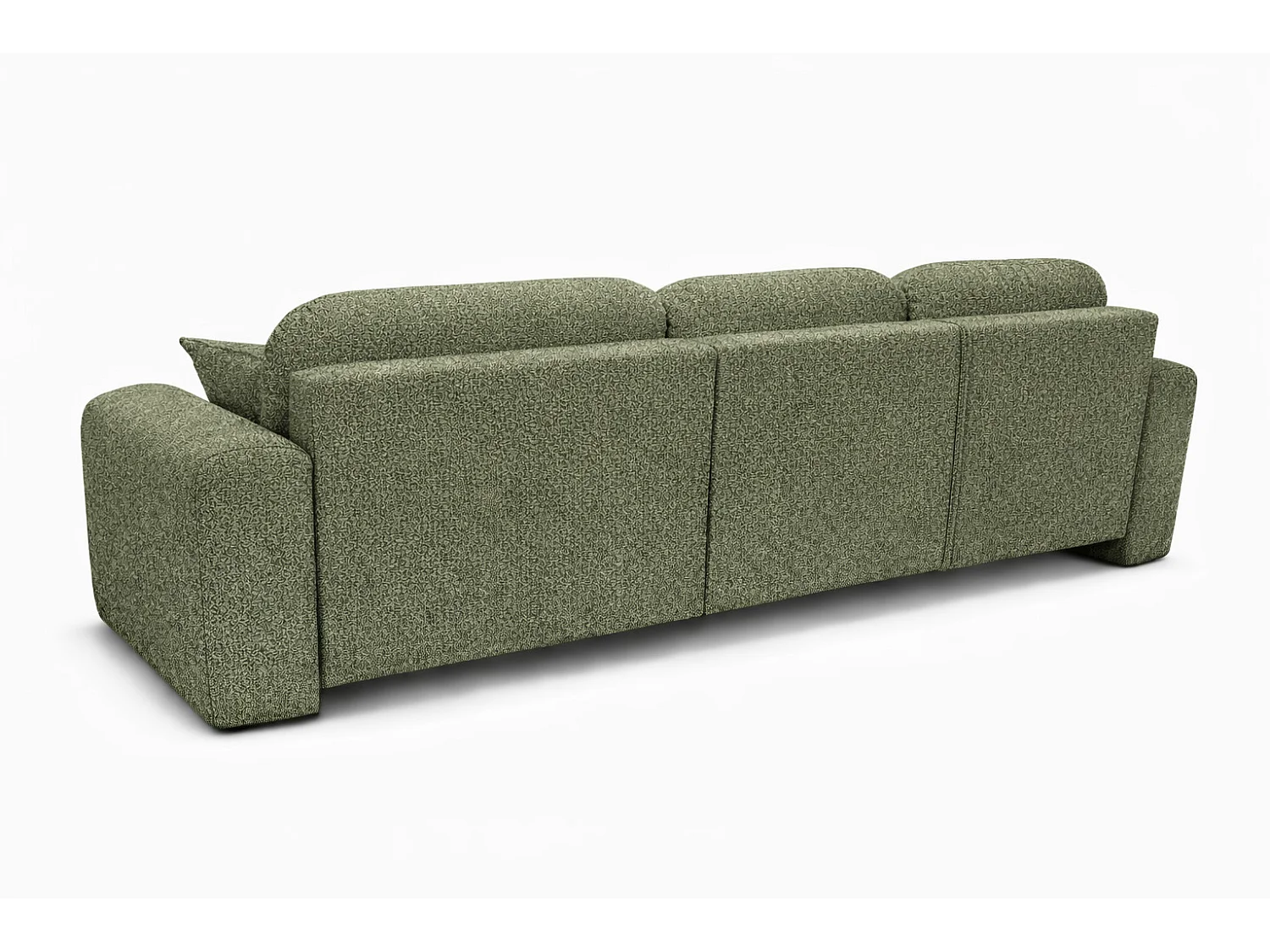 Divano angolare con funzione letto e contenitore, Divano a L Bingo L, tessuto chenille Artico, Muschio, Sinistra