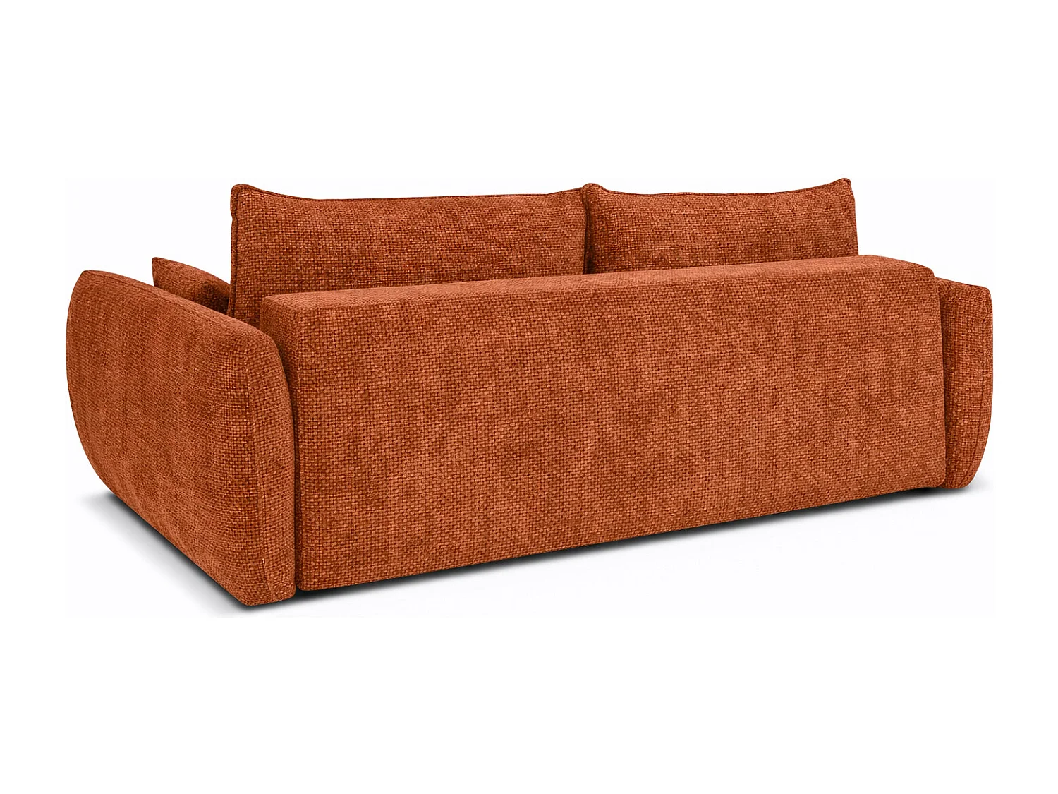 Bank met slaapfunctie en opbergruimte, chenille stof Flow, koper, Zephira