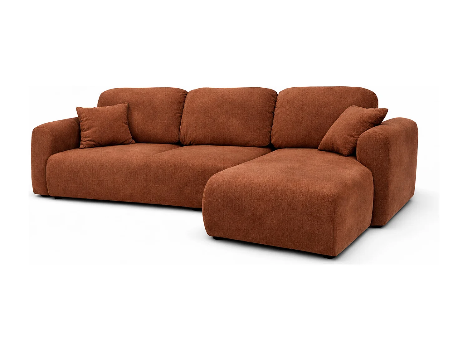 Narożnik w kształcie L z funkcją spania i pojemnikiem Bingo L, tkanina welurowa Salvador, Ciemnobrązowy, Prawy