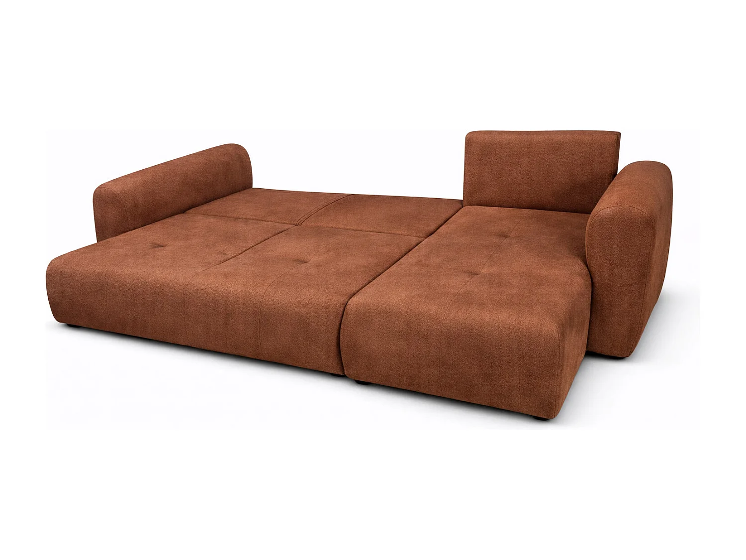 Narożnik w kształcie L z funkcją spania i pojemnikiem Bingo L, tkanina welurowa Salvador, Ciemnobrązowy, Prawy