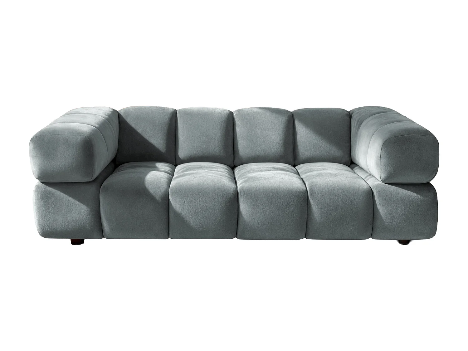 Bank 3-zits, Veloursstof Bluvel, Blauwgrijs, Averro