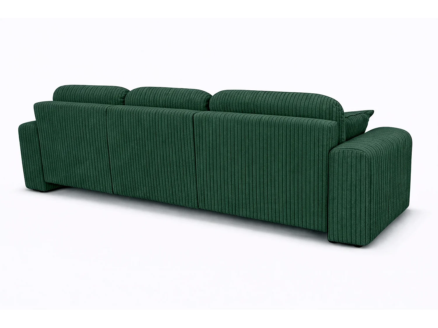 Narożnik w kształcie L z funkcją spania i pojemnikiem Bingo L, tkanina sztruksowa Poso, Zielony, Prawy