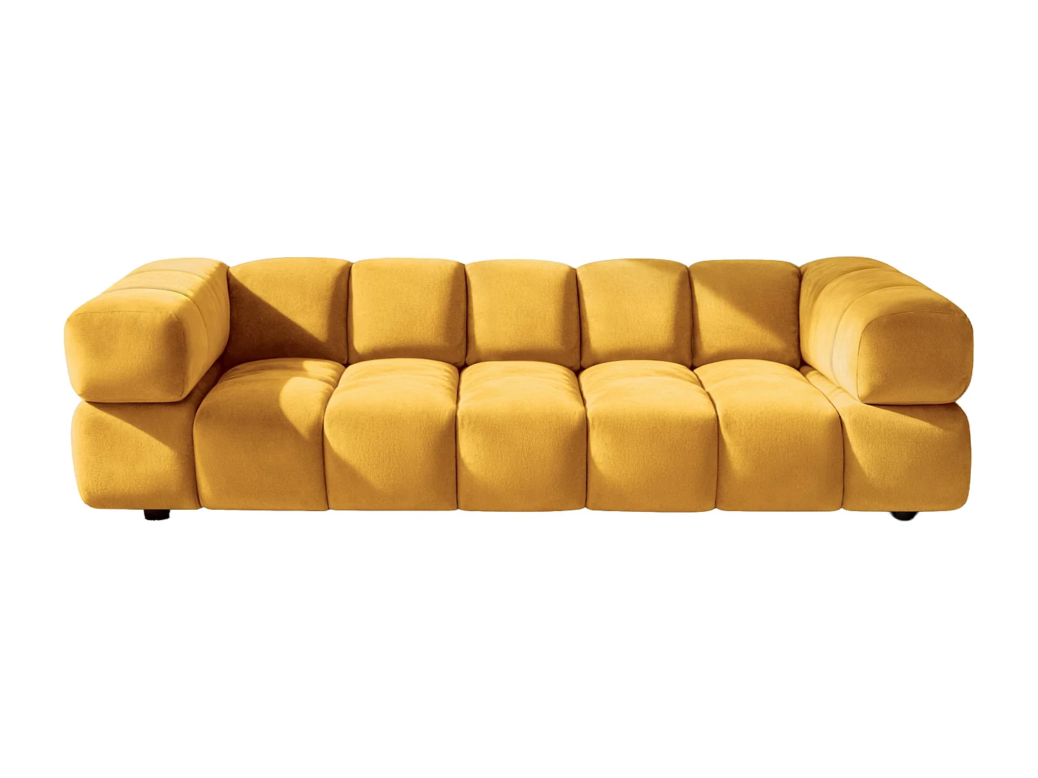 Canapé 4 places, Velours Bluvel, Doré, Averro