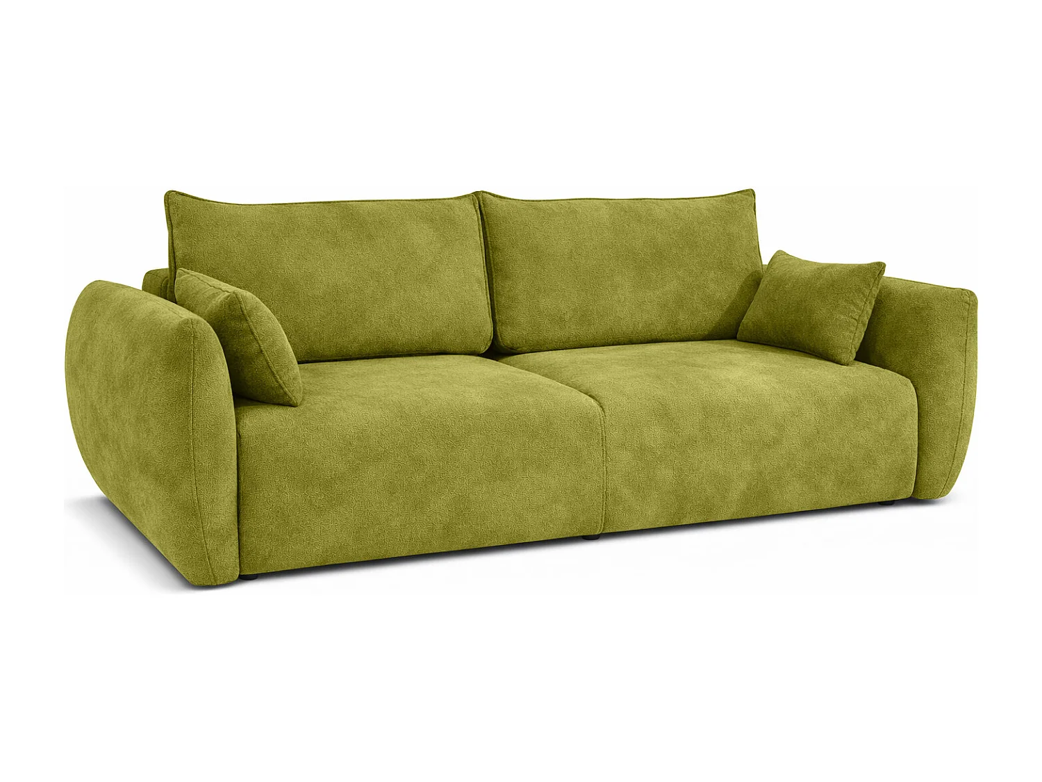 Sofa met slaapfunctie en opbergruimte, veloursstof Salvador, Olijfgroen, Zephira