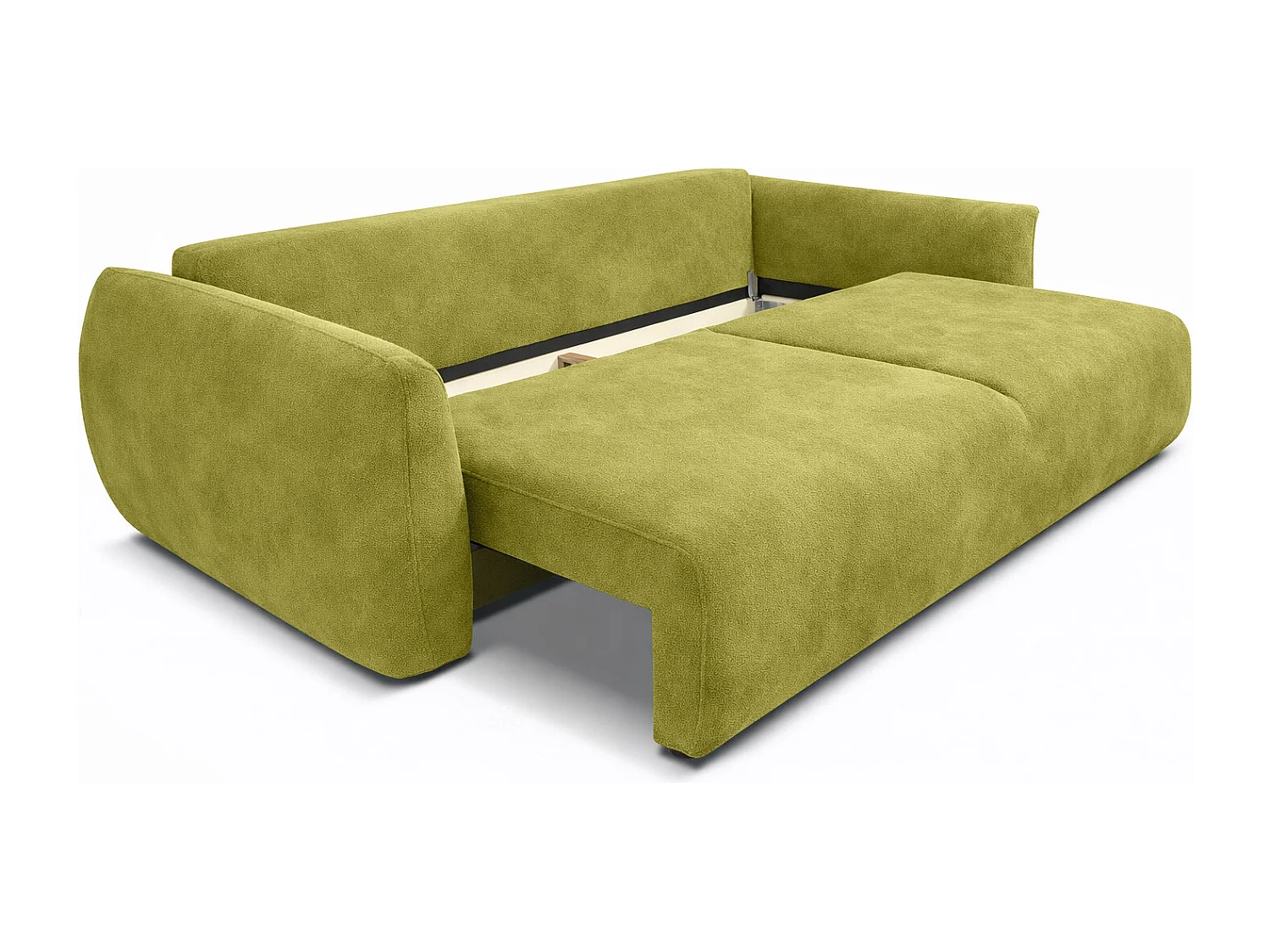 Sofa met slaapfunctie en opbergruimte, veloursstof Salvador, Olijfgroen, Zephira