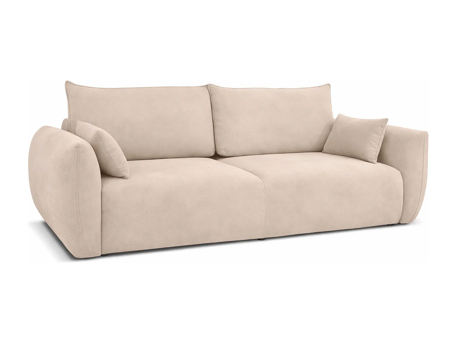 Sofa met slaapfunctie en opbergruimte, veloursstof Salvador, Beige, Zephira
