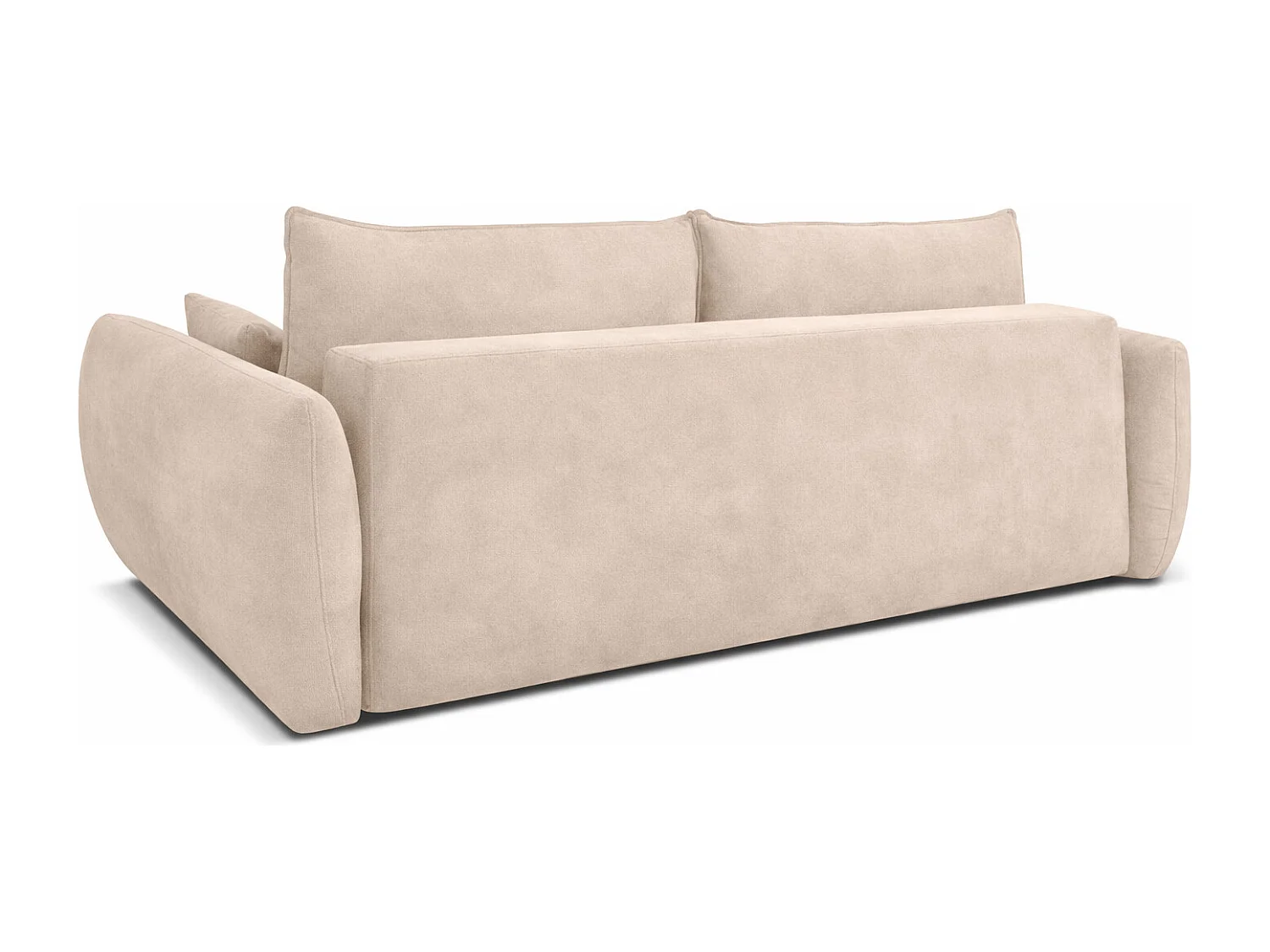 Sofa met slaapfunctie en opbergruimte, veloursstof Salvador, Beige, Zephira