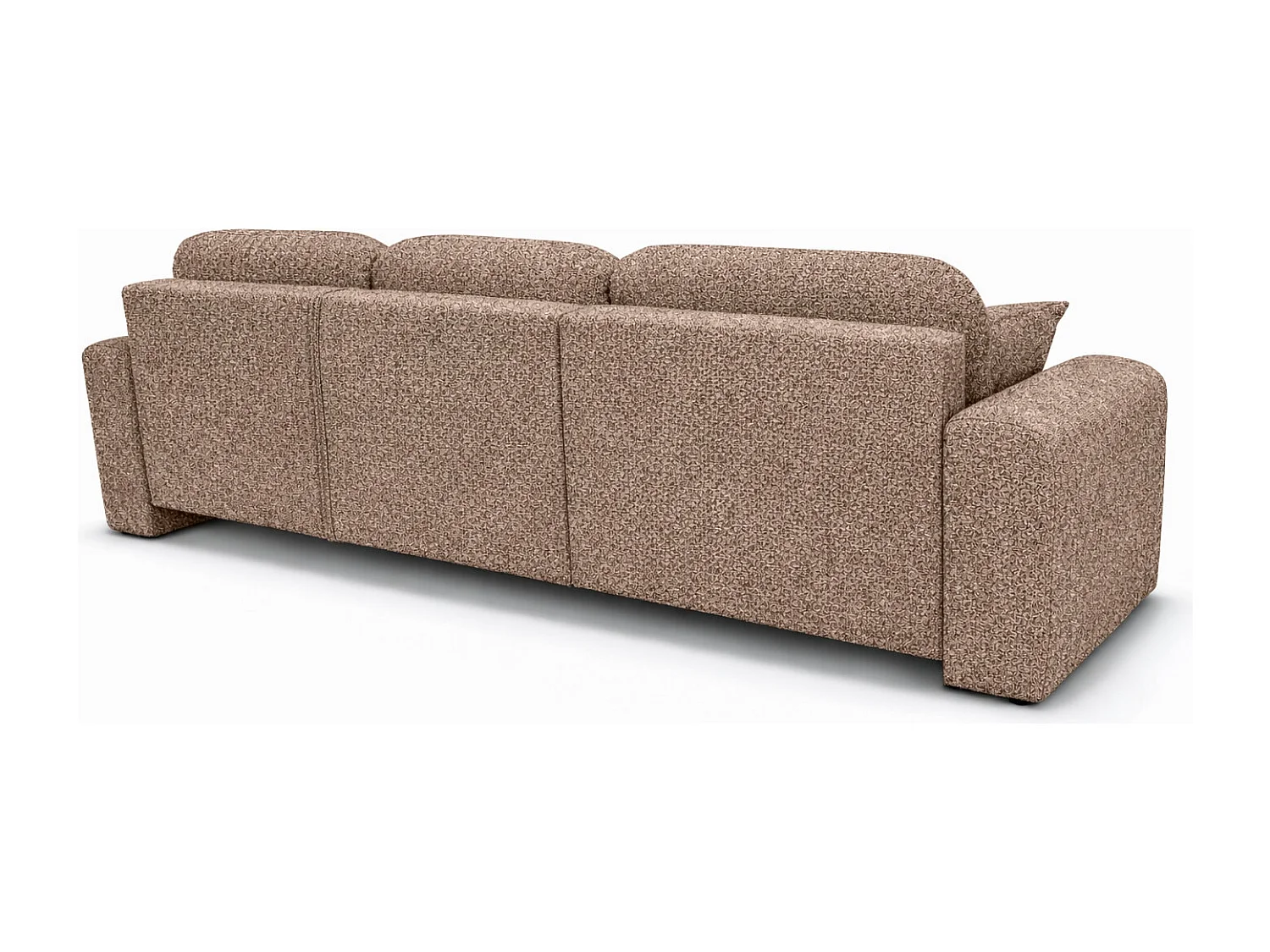 Divano angolare con funzione letto e contenitore, Divano a L Bingo L, tessuto chenille Artico, Beige, Destra