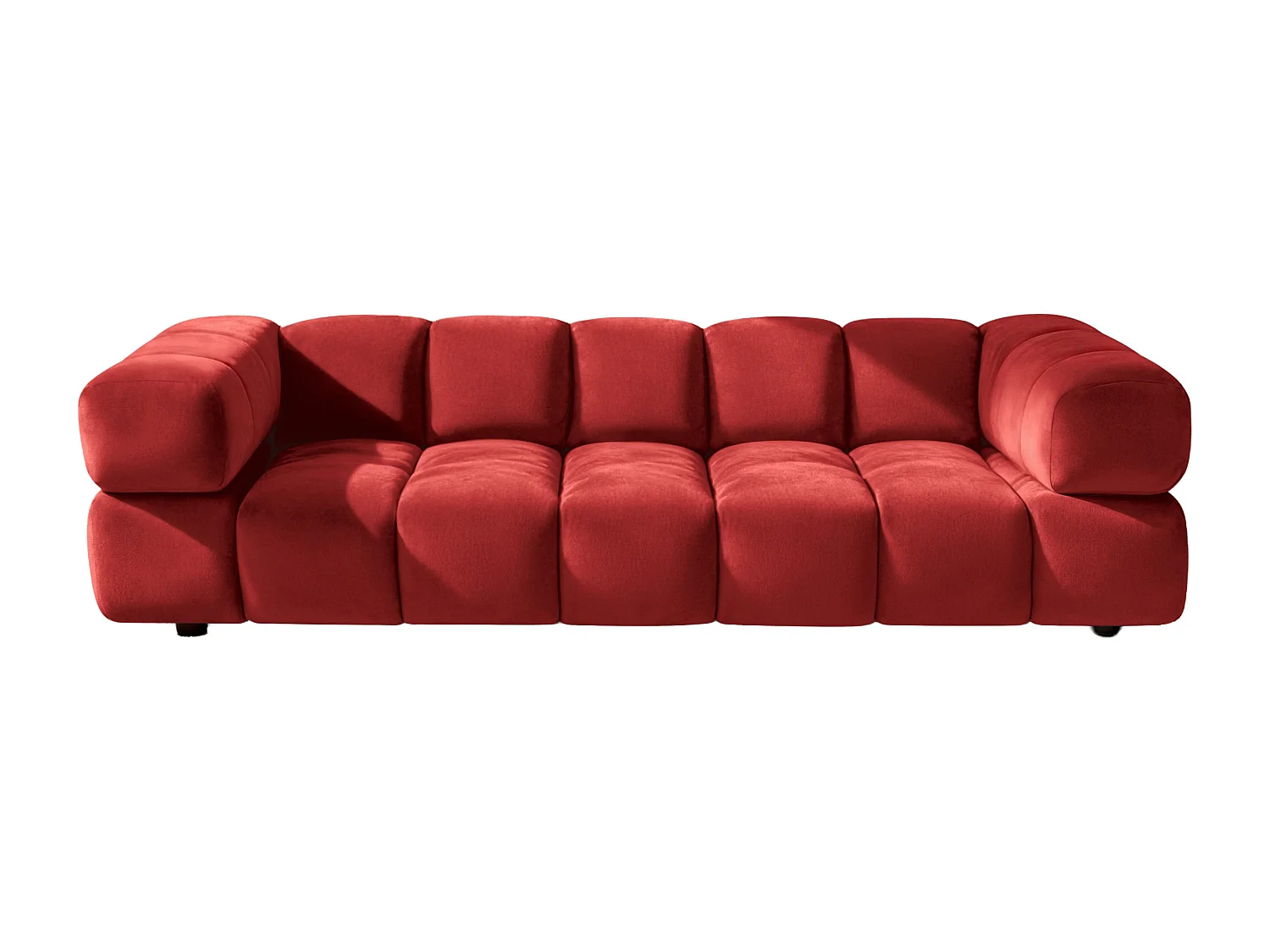 Canapé 4 places, Velours Bluvel, Rouge vin, Averro