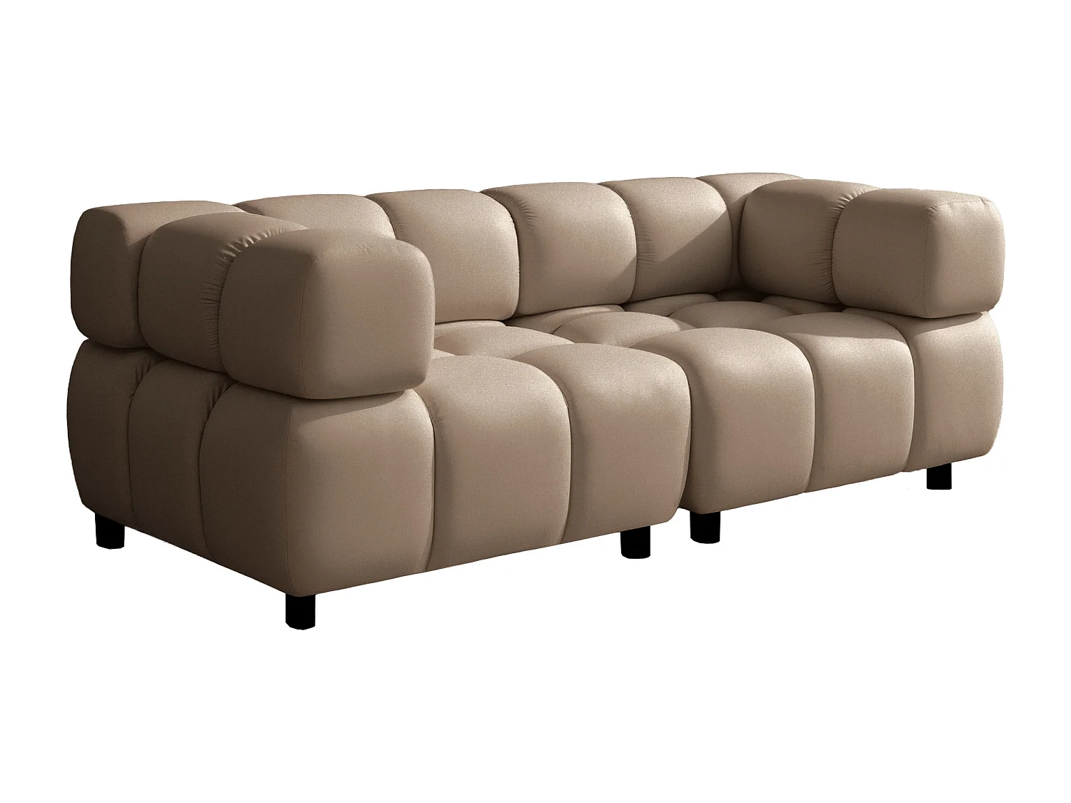 Modulaire bank 3-zits, Veloursstof Bluvel, Latte, Bolla