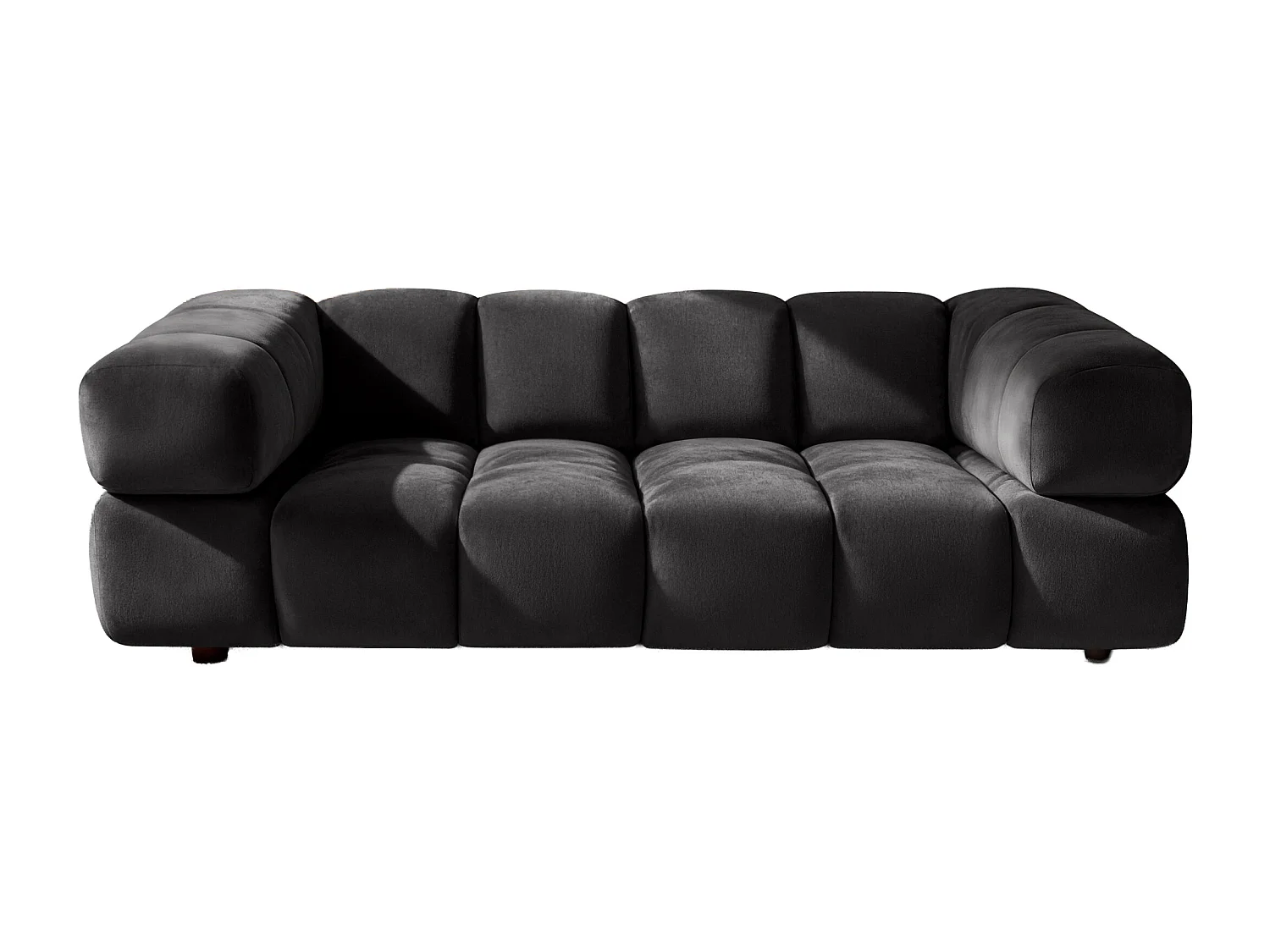 Bank 3-zits, Veloursstof Bluvel, Zwart, Averro