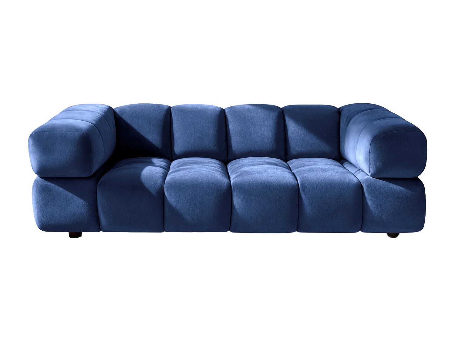 Bank 3-zits, Veloursstof Bluvel, Inktblauw, Averro