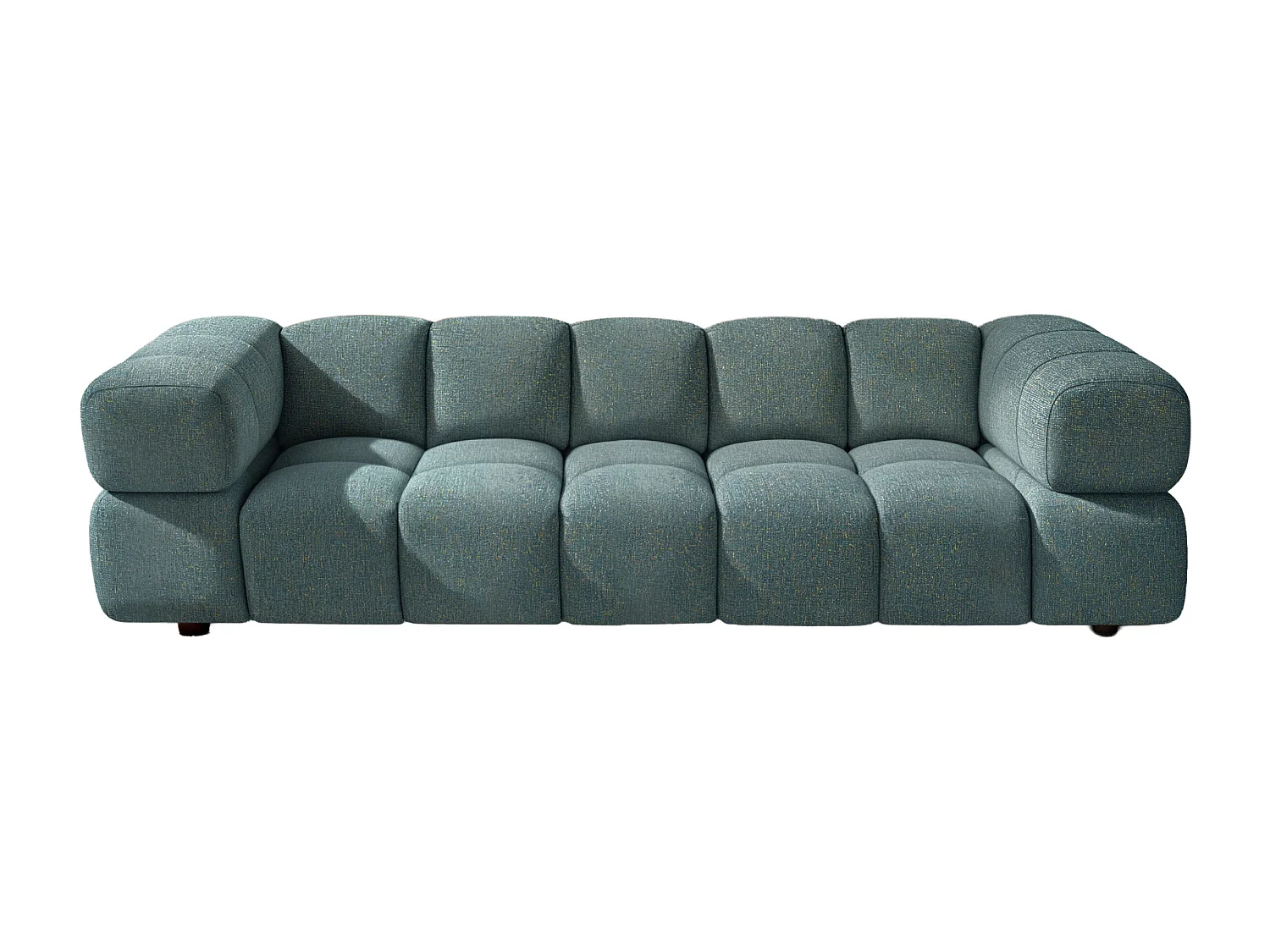 Bank 4-zits, Chenille stof Puente, Azurblauw, Averro