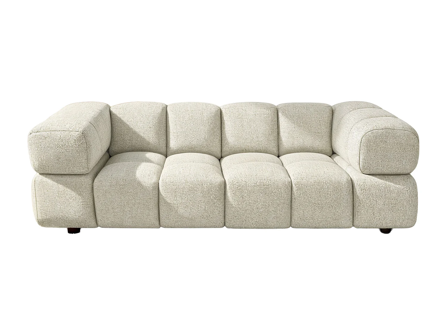 Bank 3-zits, Chenille stof Puente, Ecru, Averro