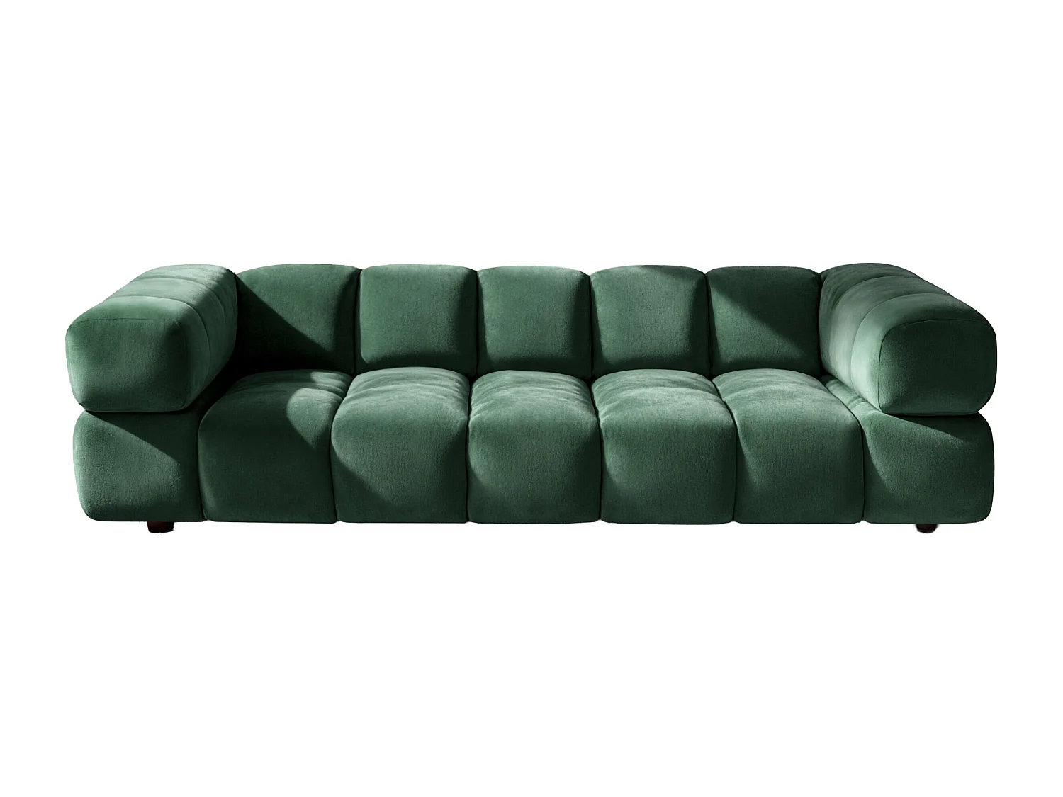 Canapé 4 places, Velours Bluvel, Vert, Averro