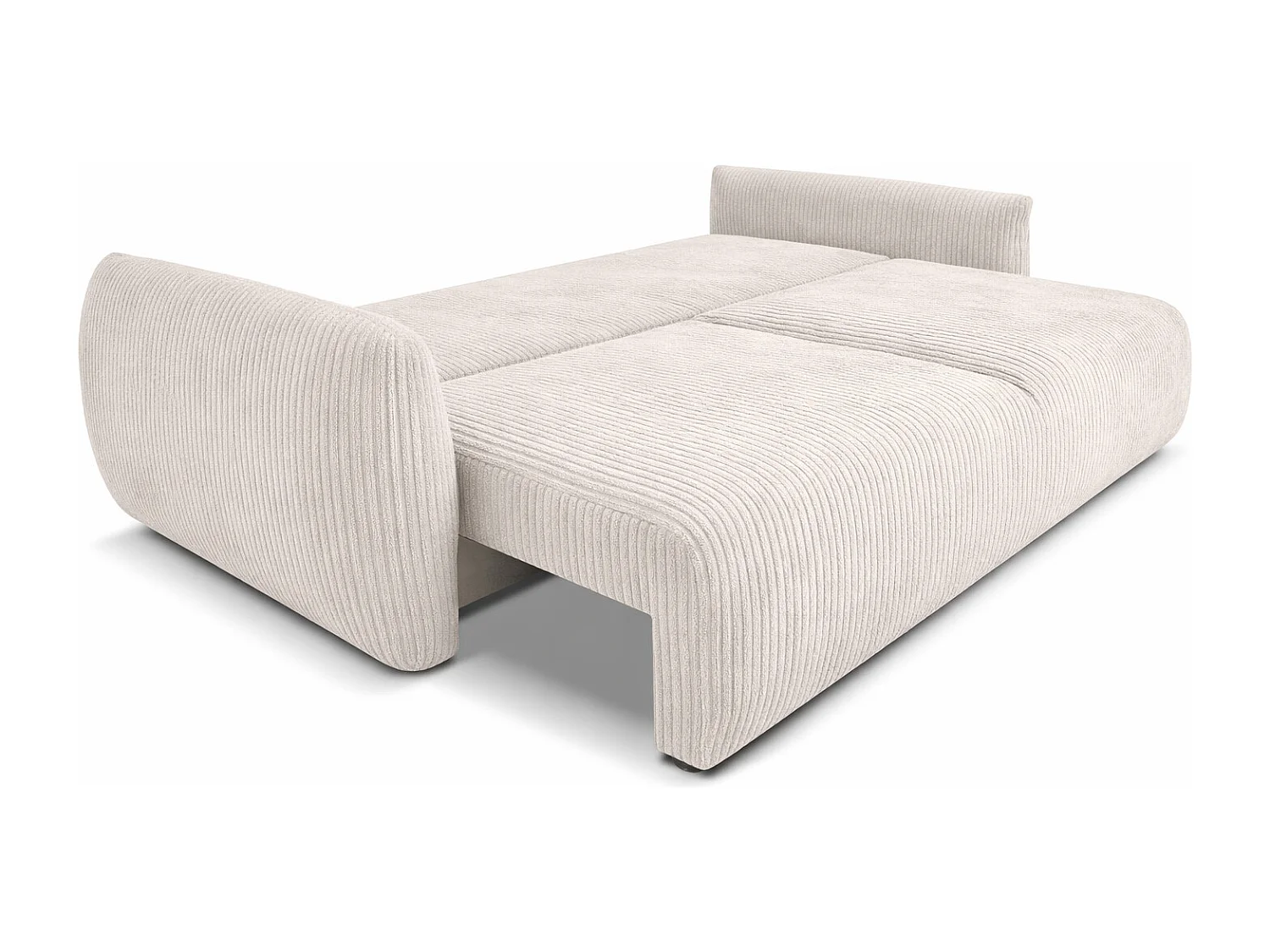 Sofa z funkcją spania i pojemnikiem, tkanina sztruksowa Poso, Beżowy, Zephira