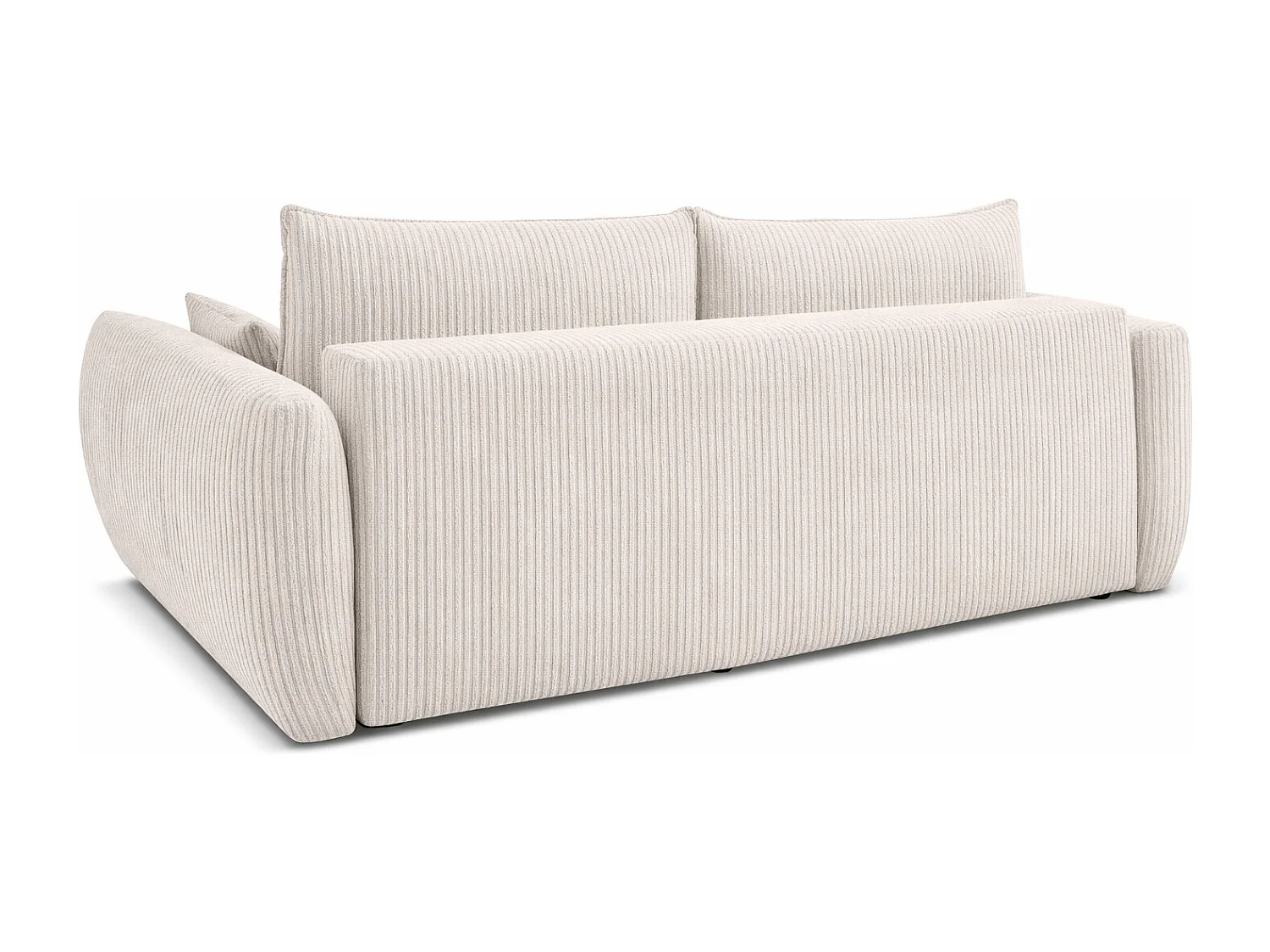 Sofa z funkcją spania i pojemnikiem, tkanina sztruksowa Poso, Beżowy, Zephira