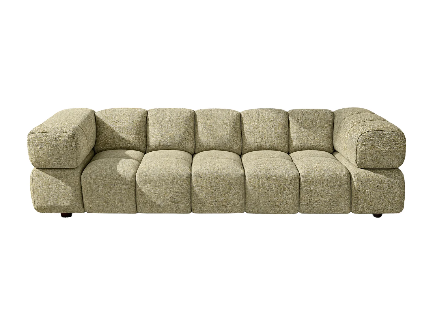 Bank 4-zits, Chenille stof Puente, Lichtgeel, Averro