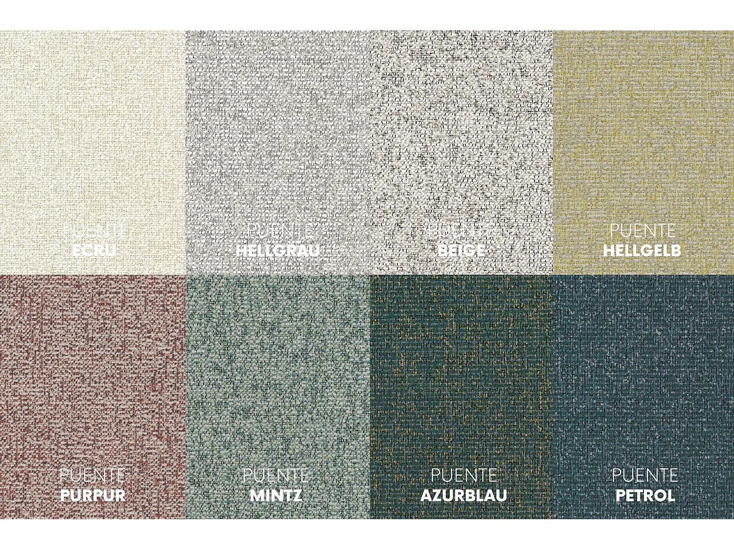 Bank 4-zits, Chenille stof Puente, Lichtgeel, Averro